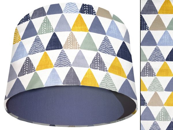Geometric Patterned Light Shade Blue, Modern Interior