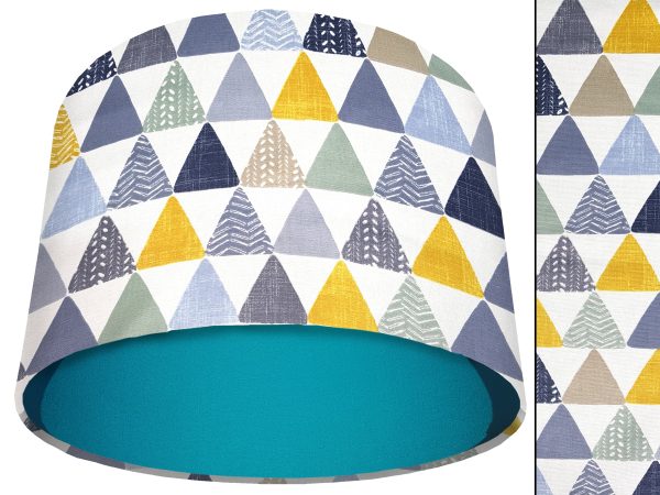 Geometric Patterned Light Shade Teal, Modern Interior