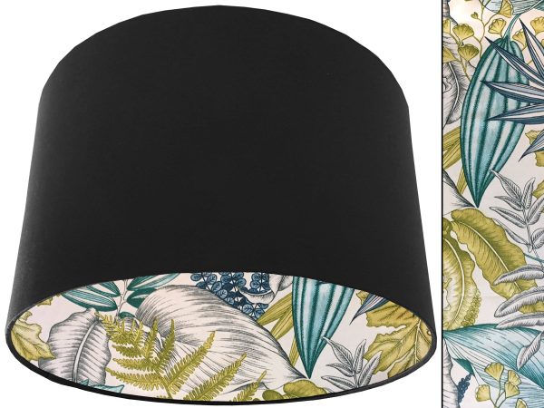 White Tropical Blue Lampshade Black, Bold Interior Home