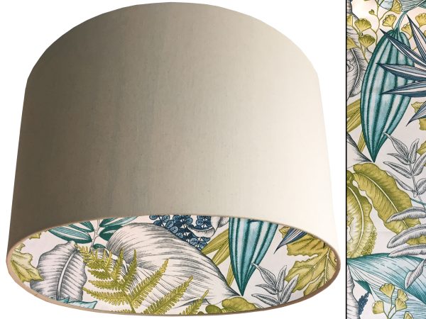 White Tropical Blue Lampshade Cream, Bold Interior Home