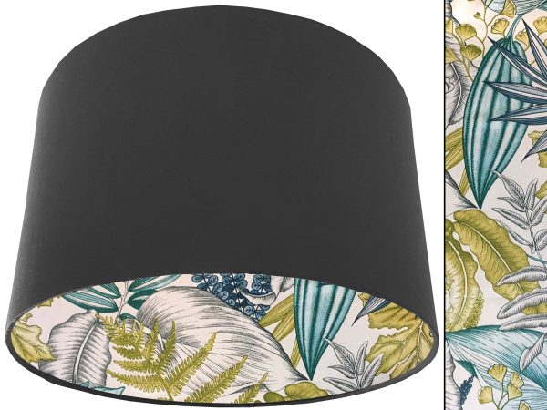 White Tropical Blue Lampshade Dark Grey, Bold Interior Home