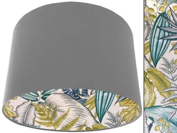 White Tropical Blue Lampshade Light Grey, Bold Interior Home