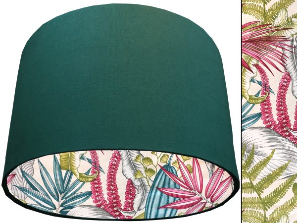 White Tropical Pink Lampshade Green, Vibrant Tropical Home