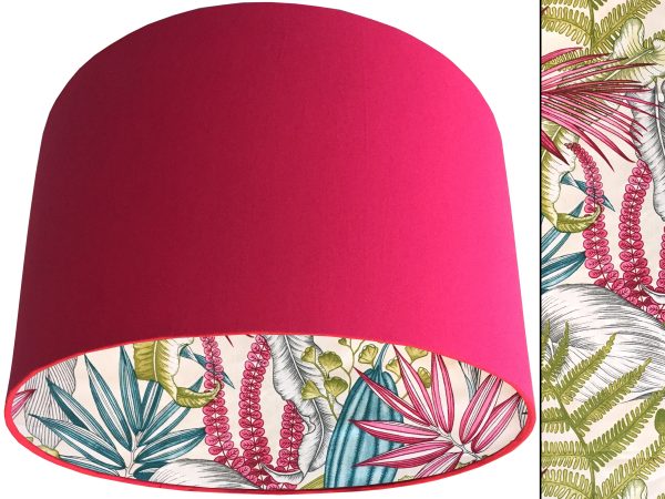 White Tropical Pink Lampshade Pink, Vibrant Tropical Home