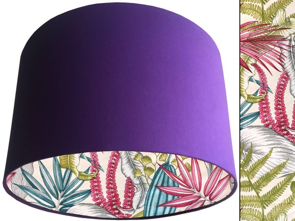 White Tropical Pink Lampshade Purple, Vibrant Tropical Home