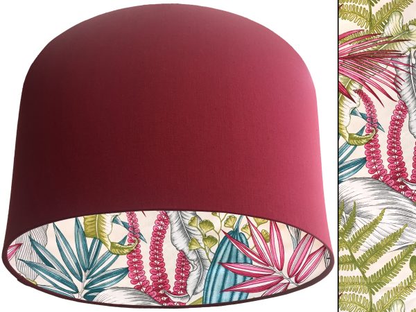 White Tropical Pink Lampshade Red, Vibrant Tropical Home
