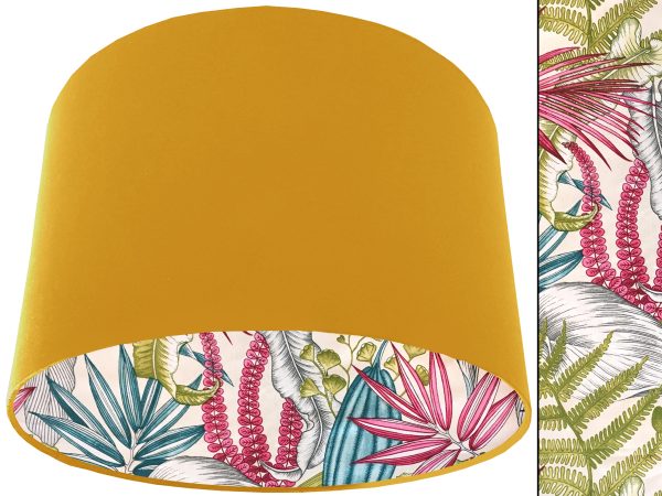 White Tropical Pink Lampshade Yellow, Vibrant Tropical Home