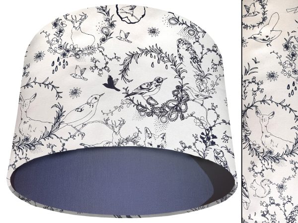 Black & White Animal Light Shade Blue, Modern Country