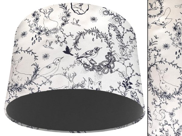 Black & White Animal Light Shade Dark Grey, Modern Country