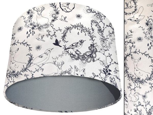 Black & White Animal Light Shade Light Grey, Modern Country