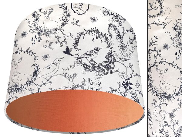 Black & White Animal Light Shade Orange, Modern Country
