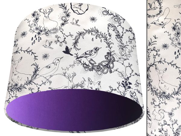 Black & White Animal Light Shade Purple, Modern Country