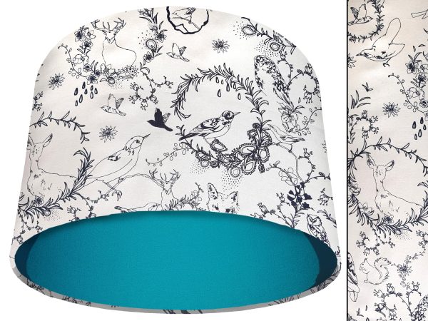 Black & White Animal Light Shade Teal, Modern Country