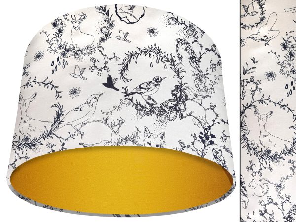 Black & White Animal Light Shade Yellow, Modern Country