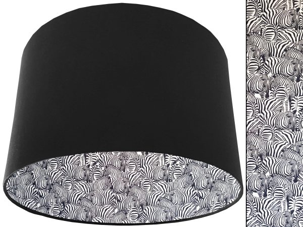 Zebra Print Lampshade Black, Animal Print Light Shade