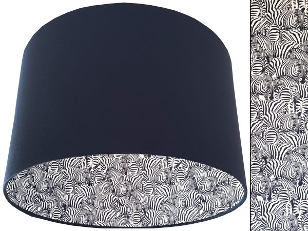 Zebra Print Lampshade Blue, Animal Print Light Shade