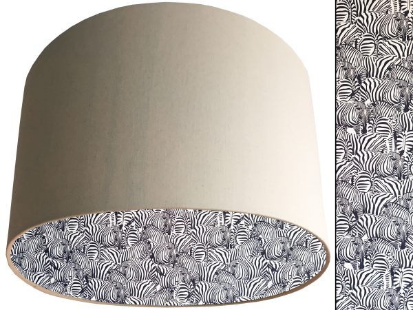 Zebra Print Lampshade Cream, Animal Print Light Shade