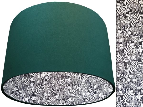 Zebra Print Lampshade Green, Animal Print Light Shade