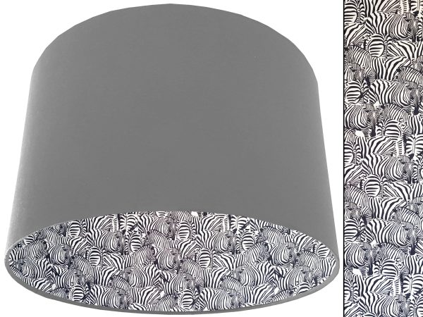 Zebra Print Lampshade Light Grey, Animal Print Light Shade