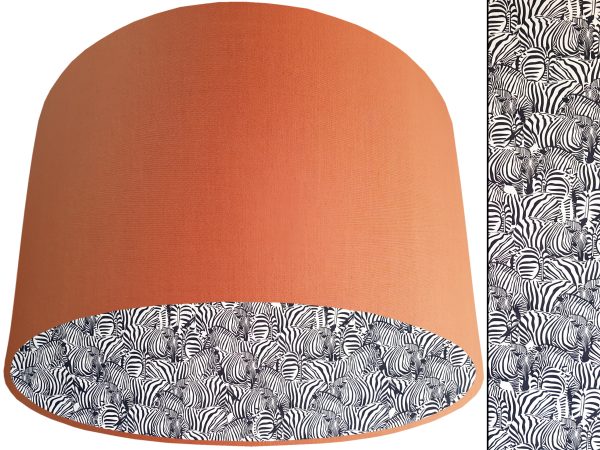 Zebra Print Lampshade Orange, Animal Print Light Shade