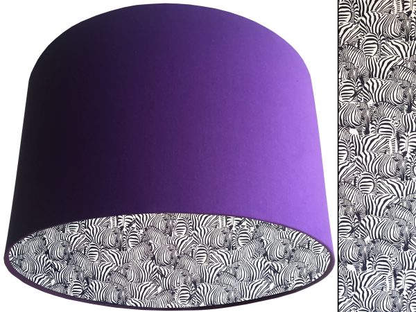 Zebra Print Lampshade Purple, Animal Print Light Shade