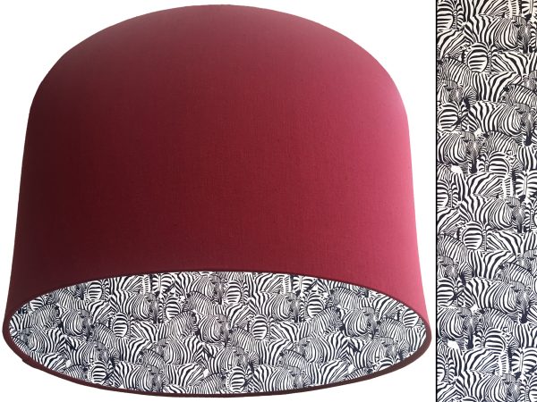 Zebra Print Lampshade Red, Animal Print Light Shade