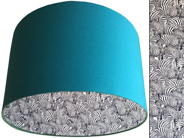 Zebra Print Lampshade Teal, Animal Print Light Shade