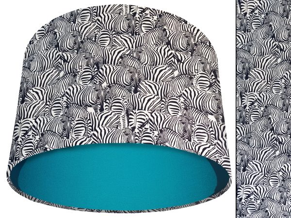 Zebra Print Light Shade Teal, Bold Home Interior Lighting