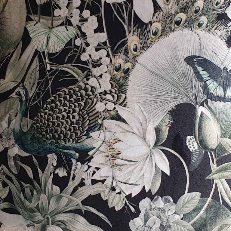 Dark Botanical Velvet Fabric - 2K Gallery - Victorian Botanical Dark