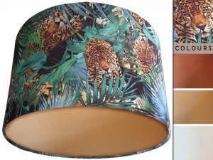 Big Cats Dark Velvet Lampshade Gold, Modern Animal Interior