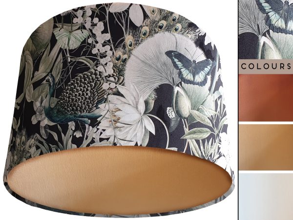 Victorian Botanical Dark Velvet Lampshade Gold, Classic Home