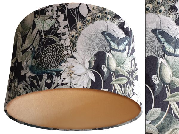Victorian Botanical Dark Velvet Lampshade Gold, Classic Home