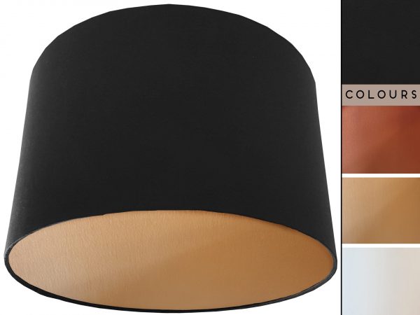 Black Lampshade Gold, Plain Black Light Shade