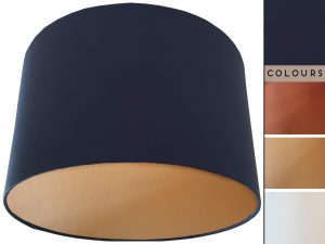 Blue Lampshade Gold, Plain Blue Light Shade