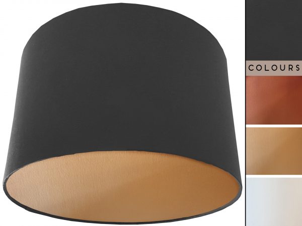 Dark Grey Lampshade Gold, Plain Grey Light Shade