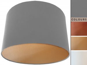 Light Grey Lampshade Gold, Plain Grey Light Shade