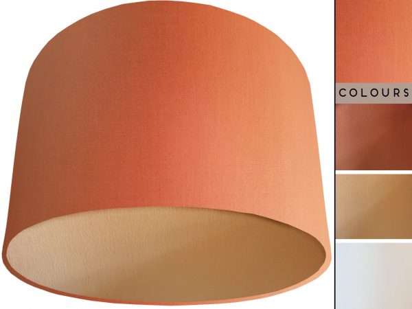 Orange Lampshade Gold, Plain Orange Light Shade
