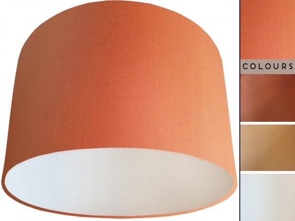 Orange Lampshade White, Plain Orange Light Shade