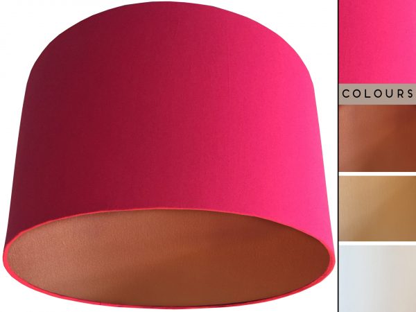 Pink Lampshade Copper, Plain Hot Pink Light Shade