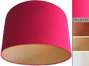Pink Lampshade Gold, Plain Hot Pink Light Shade