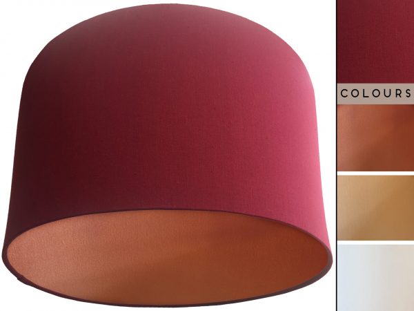 Red Lampshade Copper, Plain Cherry Red Light Shade