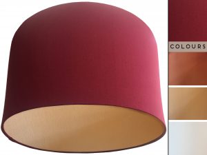 Red Lampshade Gold, Plain Cherry Red Light Shade
