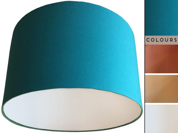 Teal Lampshade White, Plain Jaded Teal Light Shade