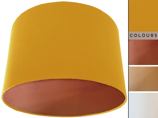 Yellow Lampshade Copper, Plain Mustard Yellow Light Shade