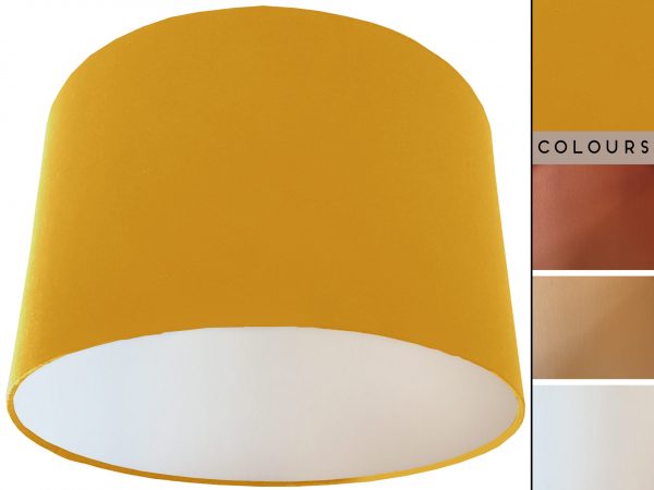 Yellow Lampshade White, Plain Mustard Yellow Light Shade