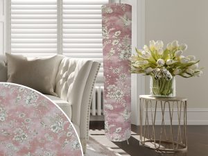 French Toile Pink Floor Lamp, Country Home Interior