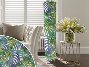 Green Palm Floor Lamp, Tropical Home Interior