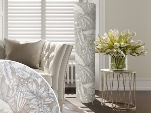 Grey Tropical Floor Lamp, Exotic Home Interior