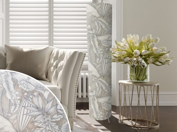 Grey Tropical Floor Lamp, Exotic Home Interior