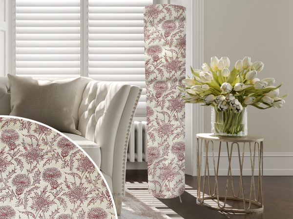 Thistle Red Floor Lamp, Scottish Home Interior